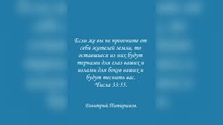 Если же вы не прогоните от себя жителей земли, то оставшиеся… будут тернами… и иглами… Чис 33:55