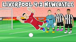 JOTA FOUL or DIVE? Liverpool 4-2 Newcastle United (Goals Highlights Salah Gakpo Jones 2023)