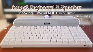 budget keyboard & speaker • white aesthetic | royal kludge rk92 & tylex soundbar