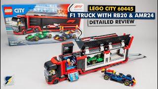 LEGO City 60445 Formula 1 Truck with RB20 & AMR24 F1 Cars detailed building review