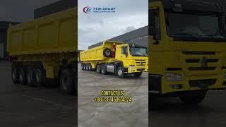 4 Axle End Dumping Tipper Semi Trailer 60 Tons 80 Tons with Sinotruk HOWO Tractor Head to Africa