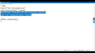 Sanitize and Validate email Address using Filters in PHP