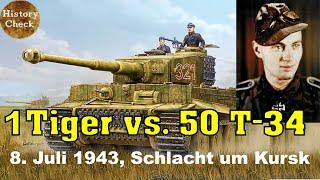 1 Tiger gegen 50 T-34 | 22 T-34 wurden vernichtet! | 8.Juli 1943 | Dokumentation |