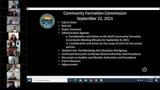 Community Formation Commission September 22, 2021