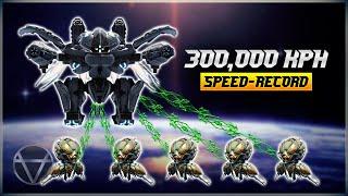 [WR]  Fafnir Reaches 300,000 KPH Light Speed (Linked By 5 KHEPRI) – Speed Record | War Robots