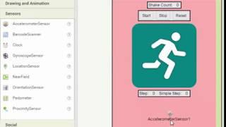 MIT App Inventor Tutorial 15b - Pedometer (Pedometer & Accelerometer)