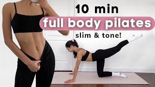 10 MIN fat burning everyday full body pilates workout ‍️ beginner friendly