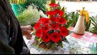 How to make flower Arrangement  Beautiful gerbera flower arrangement Easy ideas