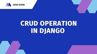 Django CRUD Operation.