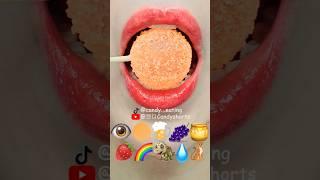 ASMR COLOURFUL EMOJI FOOD sea grape kohakuto sprinkle honey jelly popping candy jelly water mukbang