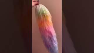 Cosplay Pastel Rainbow Yarn Tail ️ #shorts