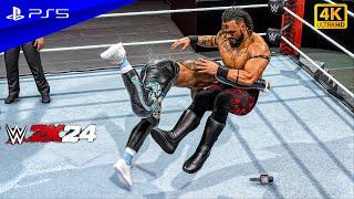 WWE 2K24 - Jey Uso vs. Jacob Fatu | No Holds Barred Match | PS5™ [4K60]