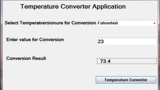 Visual Basic.Net Tutorial Temperature Conversion using Combo Box