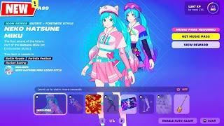 Fortnite Hatsune Miku Festival Pass: FREE & PAID Rewards showcase