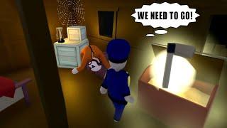 POLICE OFFICER AND PRISONER HAVING A BAD DREAM in HUMAN FALL FLAT