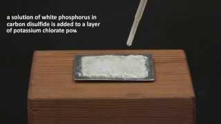explosive reaction of white phosphorus and potassium chlorate