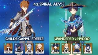 Childe Ganyu Freeze & Wanderer Furina Double Hydro - 4.2 Spiral Abyss -  Genshin Impact