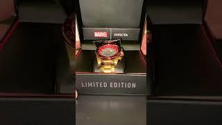 My Invicta Limited Edition Avengers Iron man Watch. Gold with hot rod red. Marvel comics iron man