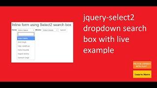 Dropdown select search box using jquery select2 min js