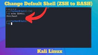 How to change ZSH shell to BASH shell on Kali Linux | Change Default Shell