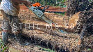 PENGOLAHAN BALOK 5x10x400 (cm) || STIHL 382