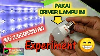 Eksperimen terbaru cara menyalakan backlight led Tv dengan driver lampu bekas