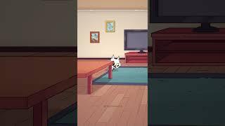Cute Cat Vs Robot Vacuum Cleaner: Who will Win?  (Animation Meme) #shorts