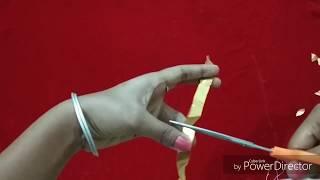 how to make Gota patti leaf with tape //gota work //gota embroidery