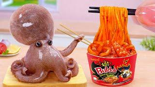 Easy Spaghetti Tutorial  Cooking Miniature Baby Octopus Pasta Tomato Sauce ️ Tina Mini Cooking