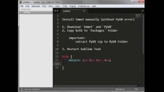 Install Emmet Manually on Sublime Text 3 or 2 without PyV8 error