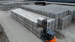 Process of Mass Production Artificial Granite Blocks. A 60-year-old Brick Factory in Korea