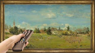 Vintage TV Art Screensaver. 4K Frame TV Hack. 2hr Gold Framed Country Landscape Painting.