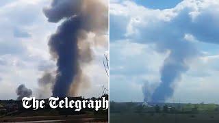 Huge fire breaks out at Russian defence facility in Belgorod