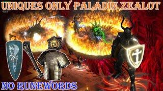 Diablo 2 Resurrected - Uniques Only Paladin Zealot Build Uber Tristram(No Runewords)