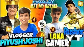 Piyush Joshi & Saurav JOSHI VS Laka Gaming & Rusher YT  @LakaGamingz @piyushjocgaming #laka