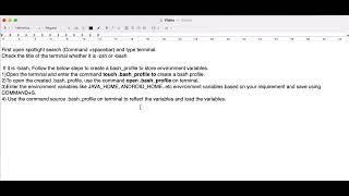 Bash profile creation on Macbook for Environment variables