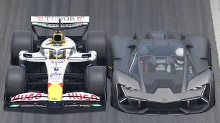 VCARB F1 2025 vs Lamborghini Lambo V12 Vision Gran Turismo at Monza