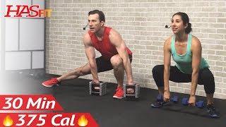 30 Minute Full Body Workout for Strength - Total Body Dumbbell Weight Training at Home for Women Men