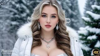 4K AI Art Lookbook Video of AI Girl ｜Timeless Russian Beauty in the Snowy Landscape