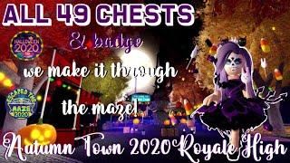 All 49 Chests & the Badge in Autumn Town- Royale High-CUTE HALLOWEEN ACCESSORIES 2020