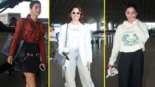 South Beauties Shine In Airport Fashion: Get Inspired By Tamannaah, Pooja & Rashmika's Style Goals!