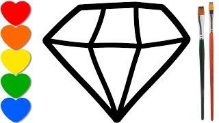 Diamond drawing for kids, coloring pages for toddlers