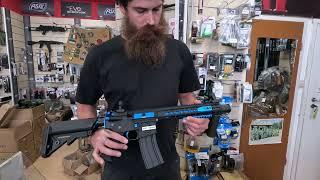 Atraktivna airsoft replika Colt M4 Blast Blue Fox COMBO