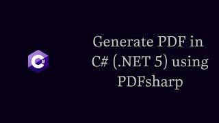 How to Generate PDF in C# (.NET) using PDFsharp