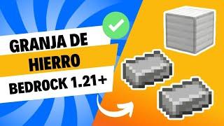 Granja automática de HIERRO para Minecraft 1.21+ (Minecraft bedrock)