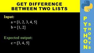 Get difference between two lists | Python shorts