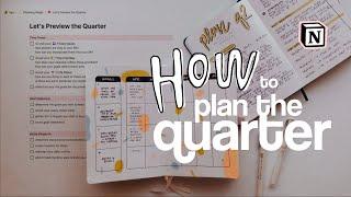 How to Plan the Quarter | Notion, Bullet Journal, PWM and all about Goal Planning