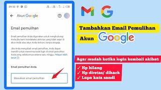 Cara menambahkan Email Pemulihan di Akun google