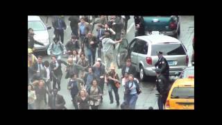 World War Z Zombies chasing crowd Scene