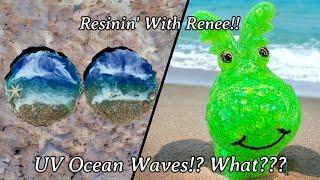 #423 UV Resin Waves By Renee On This Gorgeous Beach Coaster Set! And The Making Of "Fred"